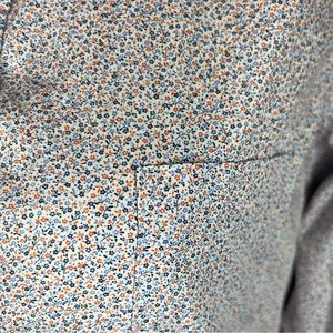 Frank & Eileen Barry Button Up‎ Down Shirt Ditsy Floral Orange Blue Cotto…